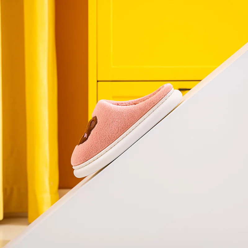 Women Winter Home Slippers Unisex Cartoon Pattern Non-slip Soft Winter Warm House Slippers Indoor Bedroom Couples Floor Shoes