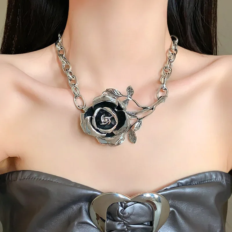 Ожерелья Draweye с цветами для женщин гиперболы винтажные корейские модные