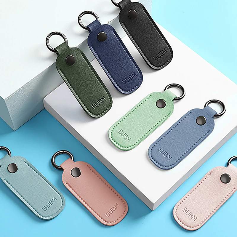 

Leather U Disk Pouch Key Ring Holder USB Flash Drive Storage Bag Pendrive Protective Cover Memory Stick Case Digital Accessories