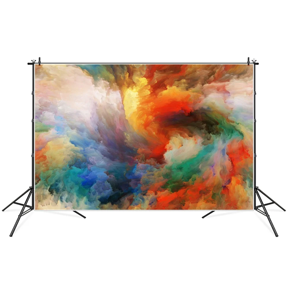 Gradient Multicolor Smoke Clouds Photography Backdrops Custom Fantasy Abstract Baby Kids Party Home Decoration Photo Backgrounds