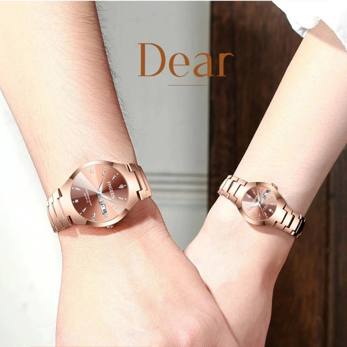 Brand Couple Watches for Lovers Quartz Wristwatch Fashion Business Men Watch for Women Watches Tungsten Steelrelógio masculino