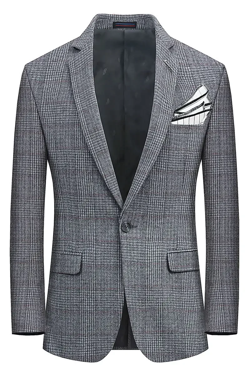 Мужская шерстяная дышащая однобортная куртка S-10XL Plus Удобная деловая