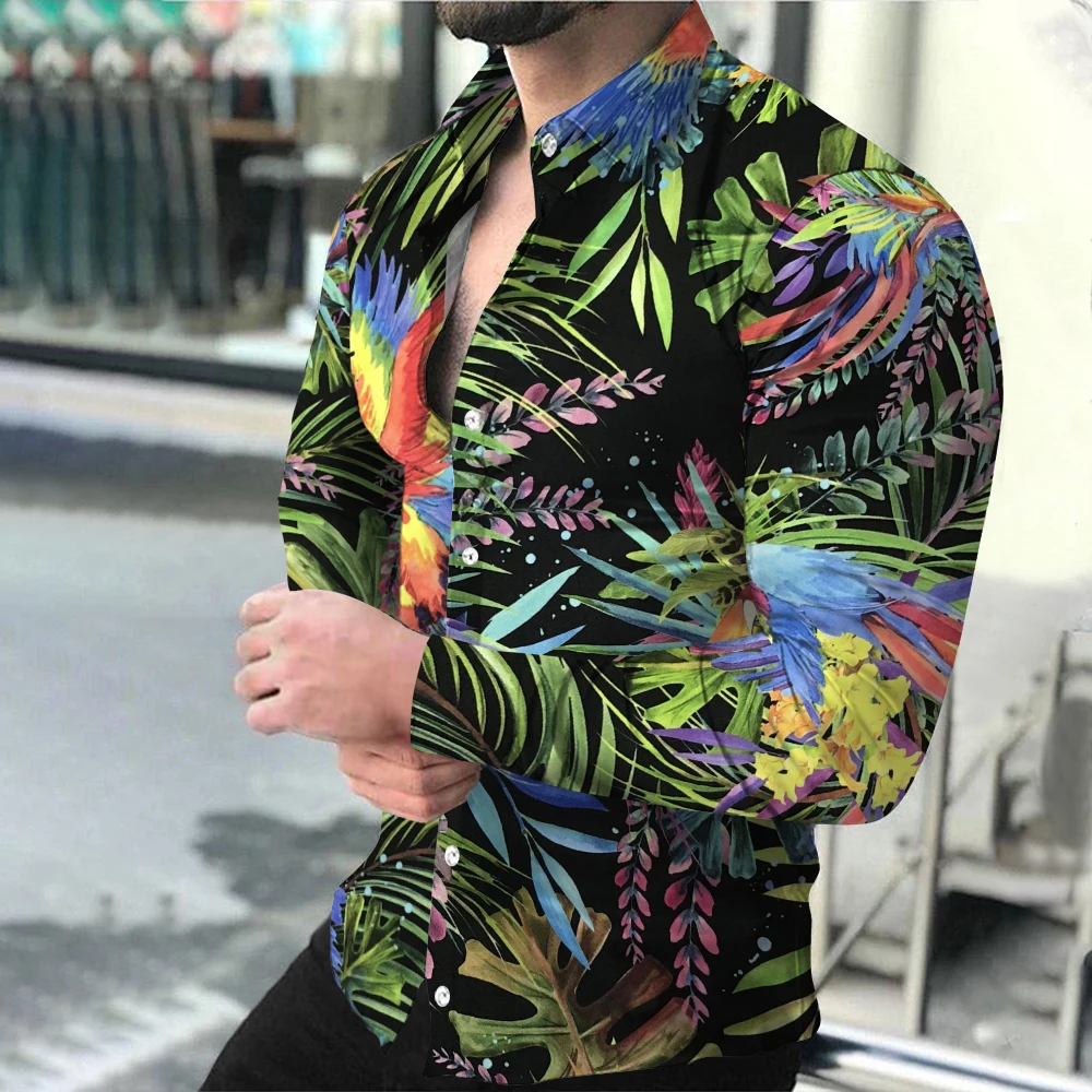 

Рубашка мужская с отложным воротником, люксовая Повседневная сорочка на пуговицах, топ в полоску с длинным рукавом, уличная одежда, кардиган