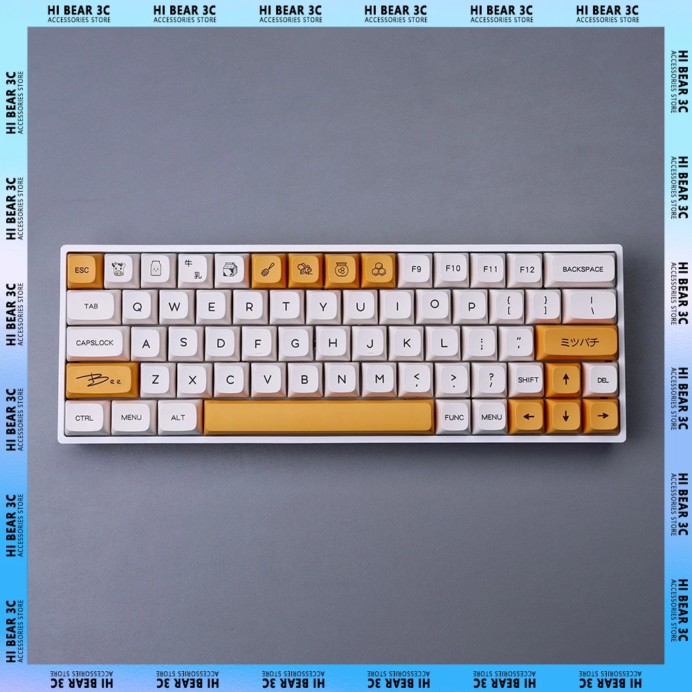 

Honey Milk PBT Keycaps Set Japanese Russian Custom XDA Keycaps for Mechanical Keyboard Accessories 140 Keys Diy Desktop for PC