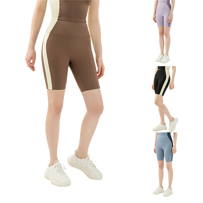 

Women's Summer Skinny Yoga Shorts High Waist Seamless Patchwork Slim Sports Shorts
