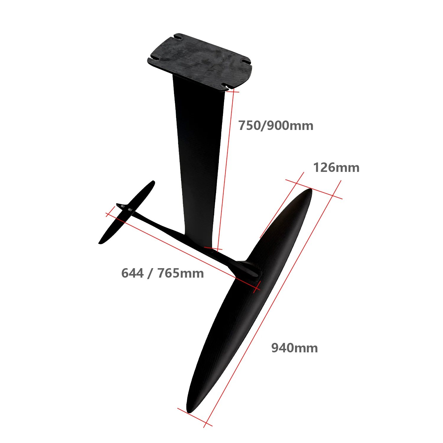 Хорошая производительность ART V2 939 подводные крылья из углеродного волокна доска