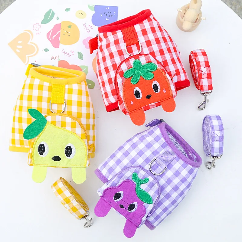 

Pet Dog Cat Chest Strap Leash Walking Dog Collar Supplies Teddy Bear Method Bucket Bag Clothes Dog Accessories for Small Dogs