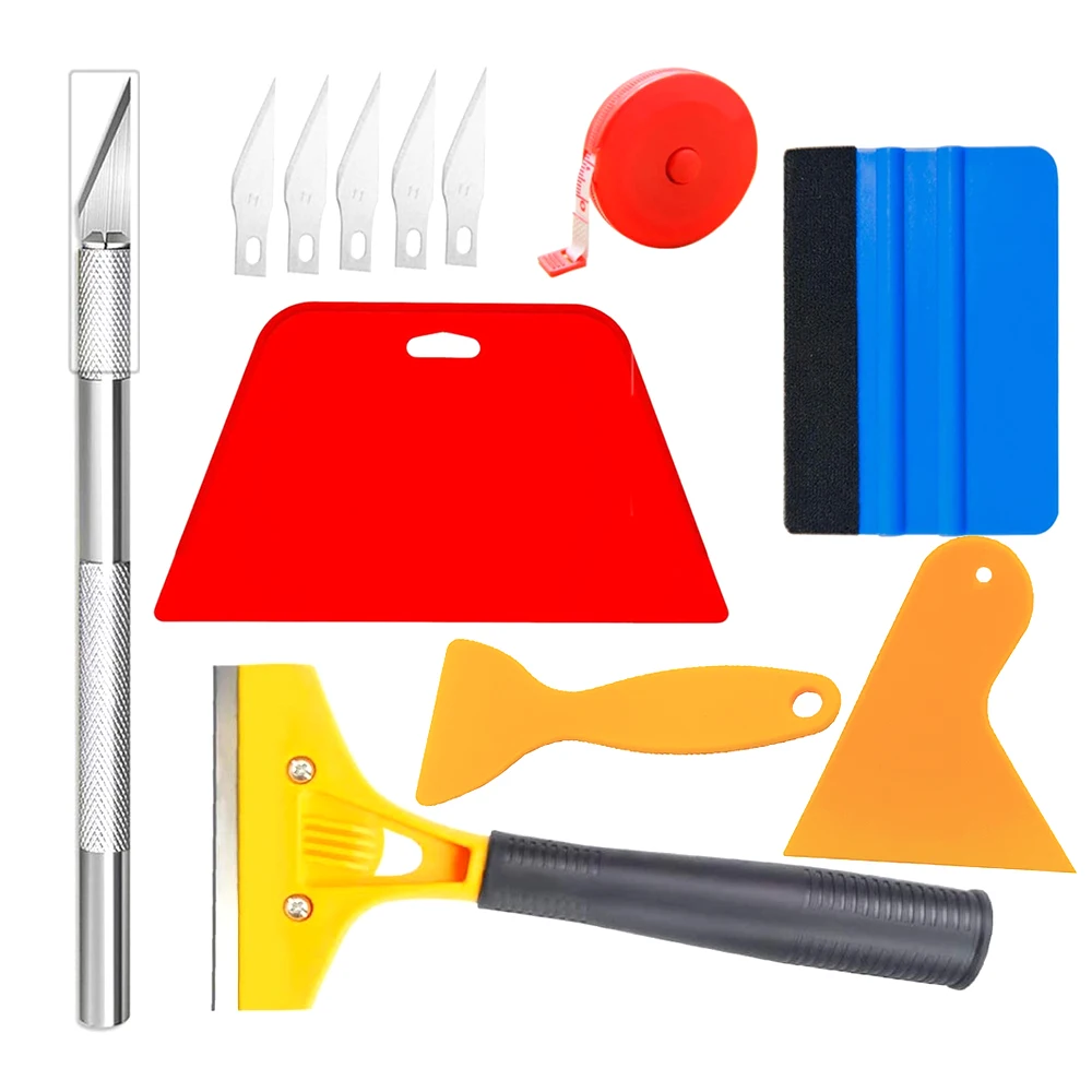 

TOFAR Car Ting Kit, инструменты для виниловой пленки, оконная пленка, скребок, наклейки, нож для резки, аксессуары для стайлинга автомобилей, виниловый шпатель
