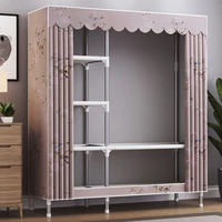 simple fabric wardrobes bedroom closets home non woven folding wardrobes armoire storage cabinet organizer armarios furniture 5