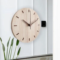 wooden brief creative wall clock eco friendly electric round hang fashion gifts decor quartz pointer living room bedroom office