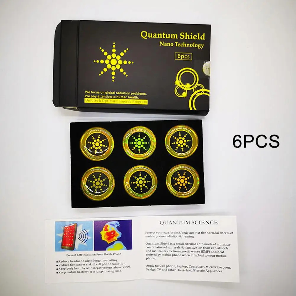 

Quantum Anti Radiation Shield 5G EMF Protection - Phones Laptops - 6 Stickers Conditioners Refrigerators Microwave Ovens