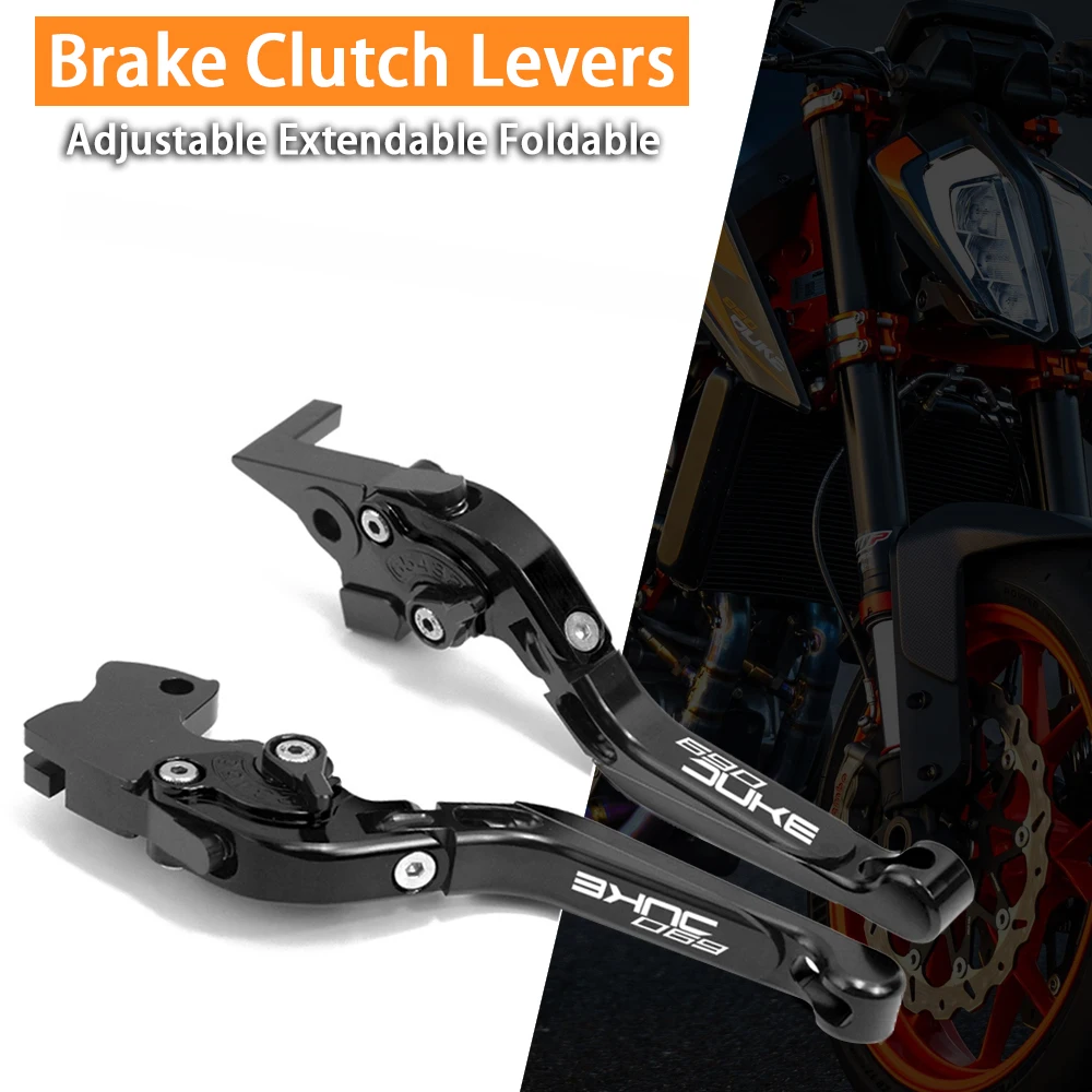 

For KTM 690 DUKE 690 690DUKE 2008 2009 2010 2011 CNC Aluminum Motorcycle Folding Extendable Brake Clutch Levers DUKE690 Logo