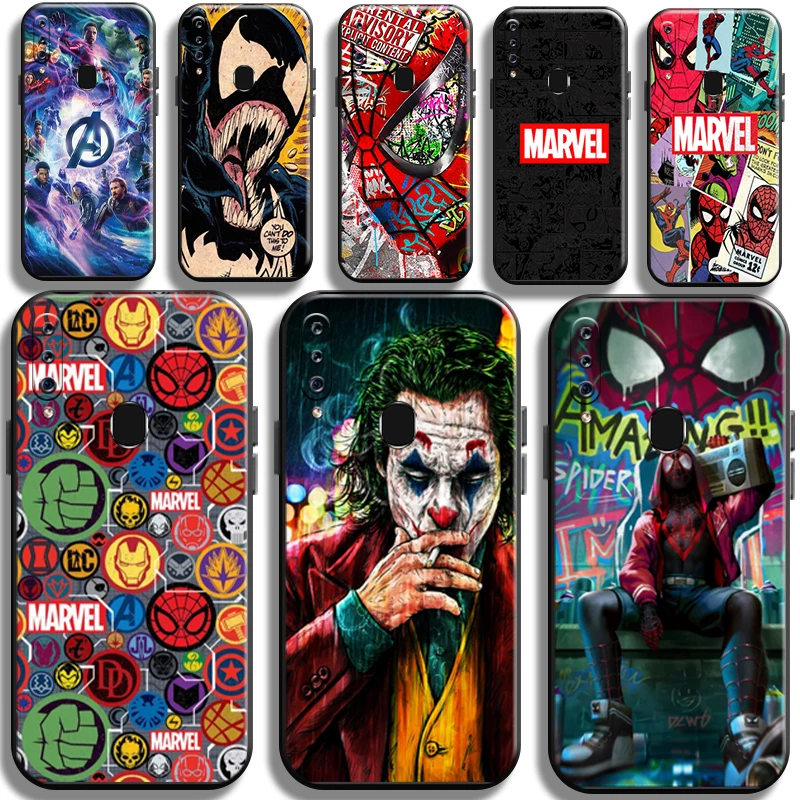 

Marvel Logo For Samsung Galaxy A60 Phone Case Shockproof Funda Soft Liquid Silicon TPU Coque Shell Full Protection Carcasa