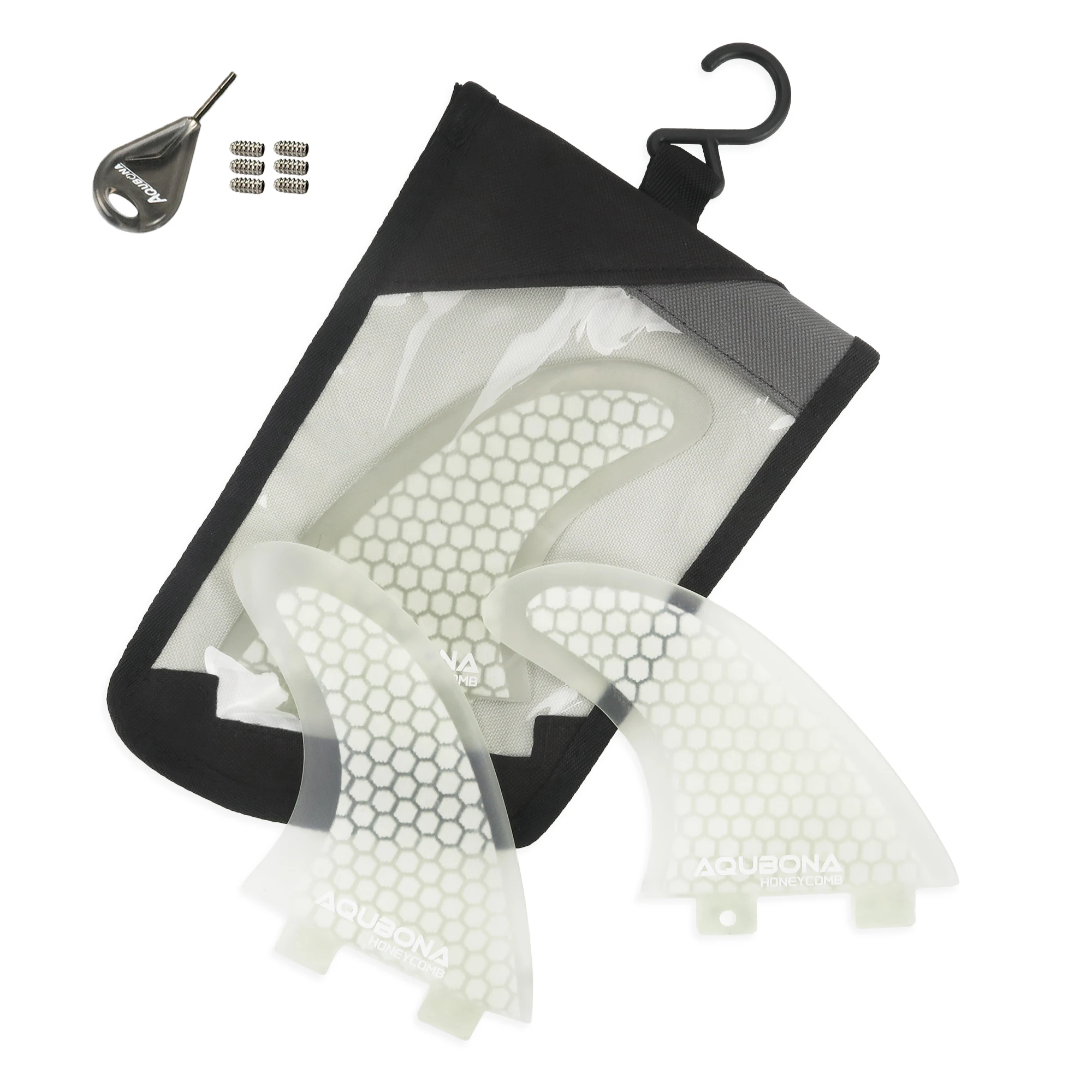 

Surfboard Fins, Fiberglass Double Tabs Single Tabs Fins, Thruster (3 Fins) G5 Fin for Surfing with Fin Key Screws Bag