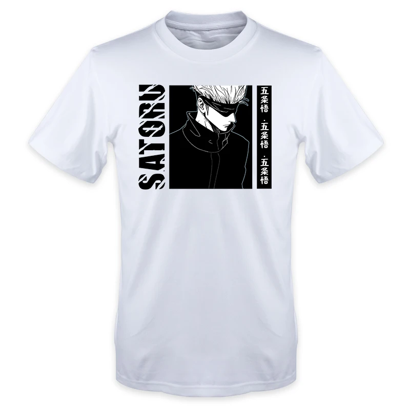 

Jujutsu Kaisen Summer Mens Tshirts Women Gojo Satoru Anime Graphic Short Sleeve O-neck T-shirt O-neck Camisetas Anime Clothes