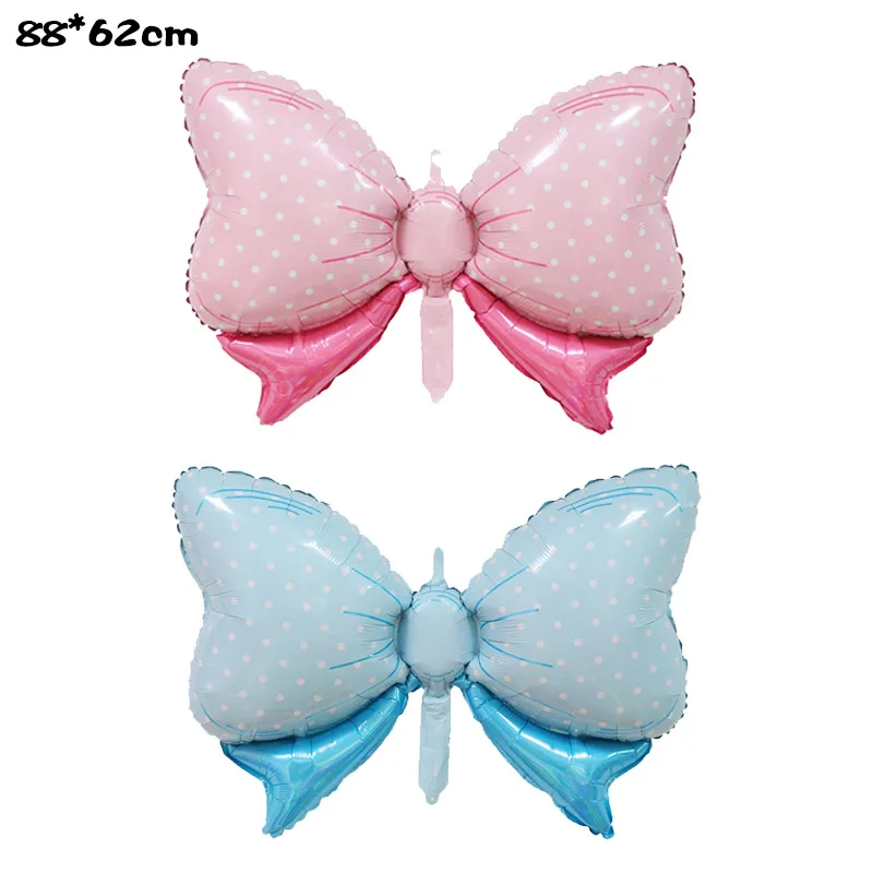 

1Pc DIY Birthday Theme Blue Pink Bow Baby Shower Foil Balloon Luck Christening Decoration Helium Wedding Kids Toys Happy Globos