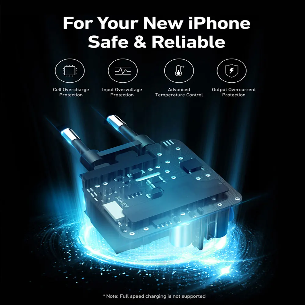 Зарядное устройство AUKEY F1S 20 Вт с европейской вилкой настенное зарядное