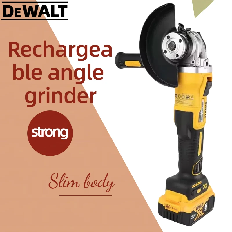 DEWALT DCG405 20V MAX* XR ®   Угловая шлифовальная машина 4,5 дюйма с ползунковым переключателем, тормозом обратного хода, для шлифовки, затирки и резки, электроинструмент (art.: 3920d8302aa07) - 3920d8302aa07
