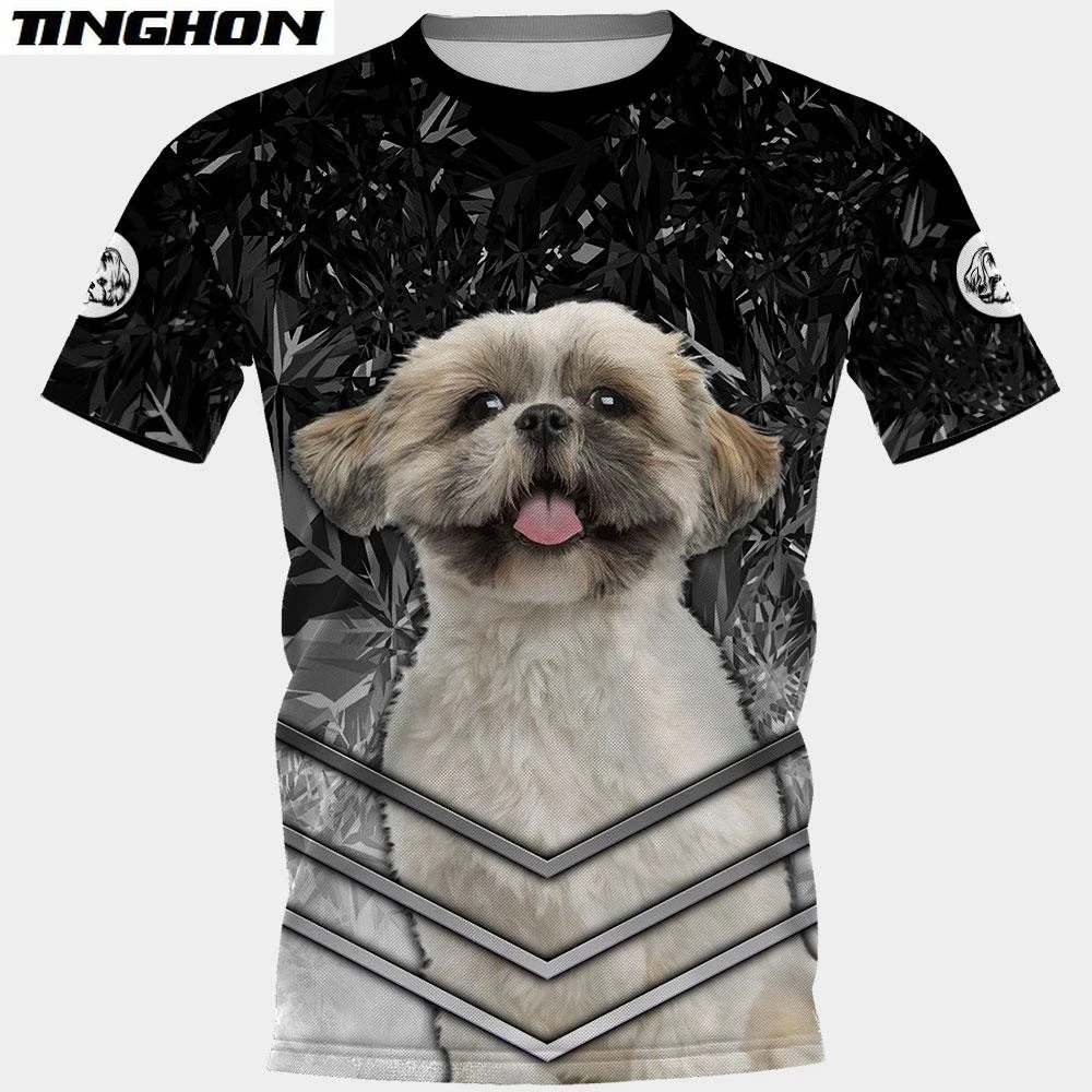 Футболки с животными 3D рисунок животных калейдоскоп собаки AMSTAFF пуловеры