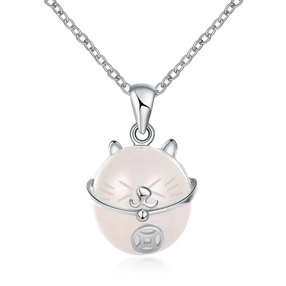 

PTE Fashion Sterling Silver Necklace Fortune Cat Necklace