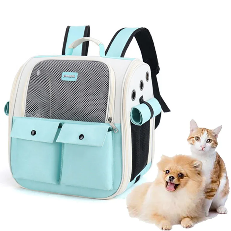 

Fashion Pet Backpack For Cats Dogs Carrying Oxford Breathable Foldable Kitten Puppy Outgoing Travel Carrier Double Shoulders Bag