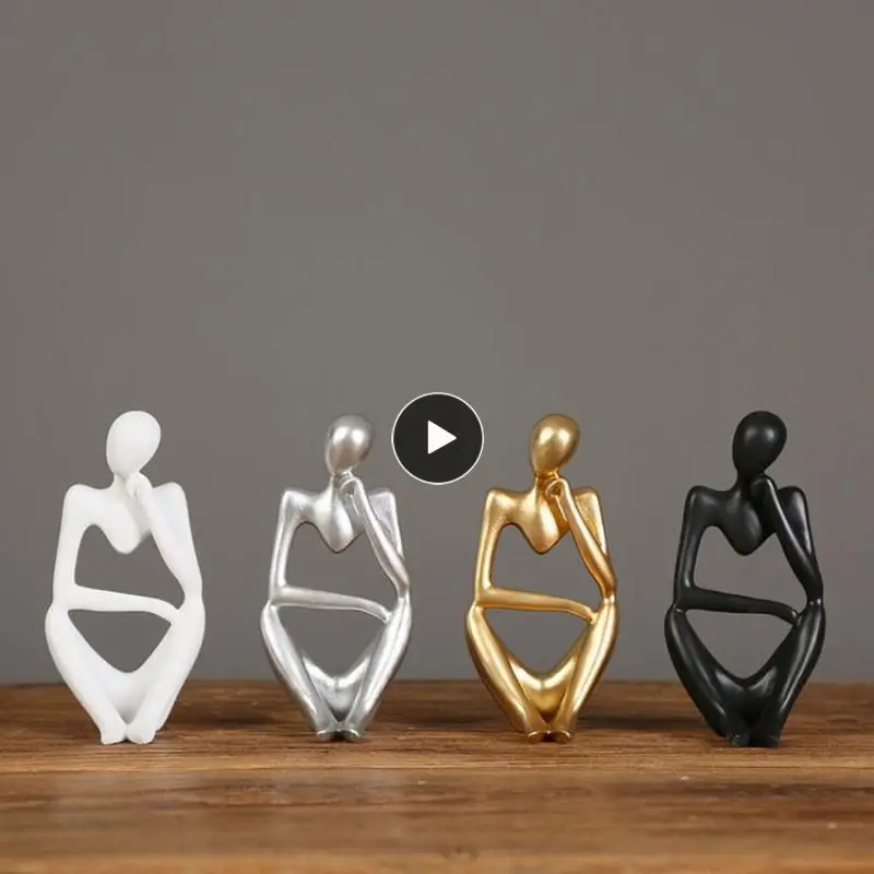 

Современные абстрактные статуи, скульптура из смолы, художественная фигурка истончика, человек-думающий, Скандинавская креативная скульптура из смолы, подарок на день рождения