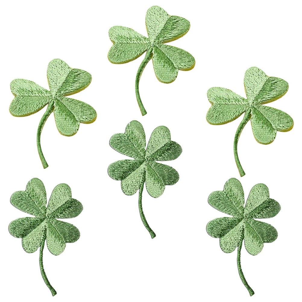 

Patches Patch Iron Leaf Four S Patrick Shamrock Applique Coat Sewing Day Embroidery Stickers Appliqued Green Sew Mini