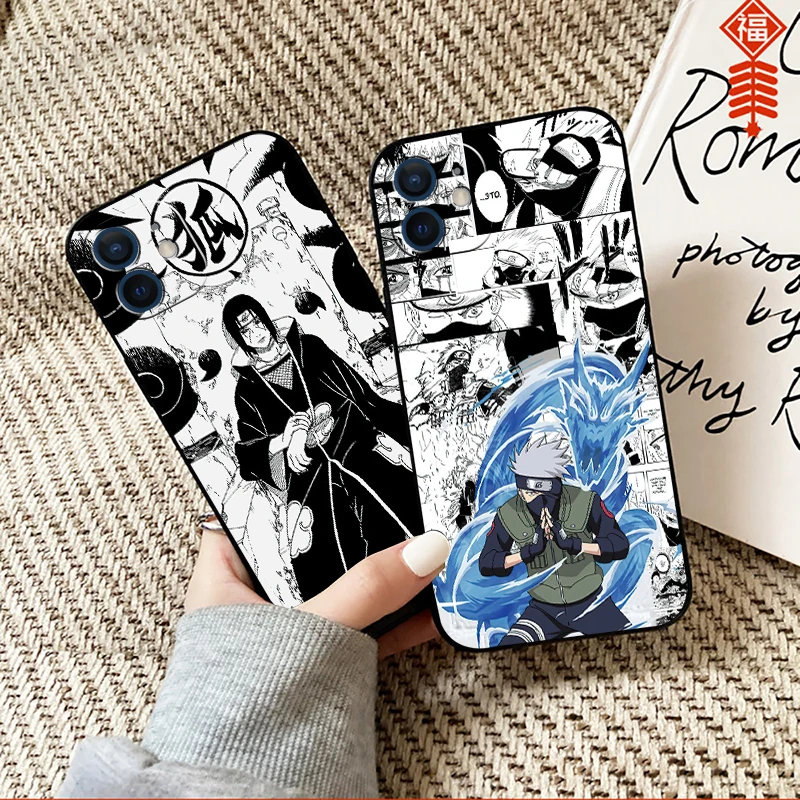 

Anime NARUTO Phone Case For Funda iPhone 13 12 11 Pro Max Mini X XR XS Max SE 2020 6 6s 7 8 Plus Carcasa Back Black Etui Soft