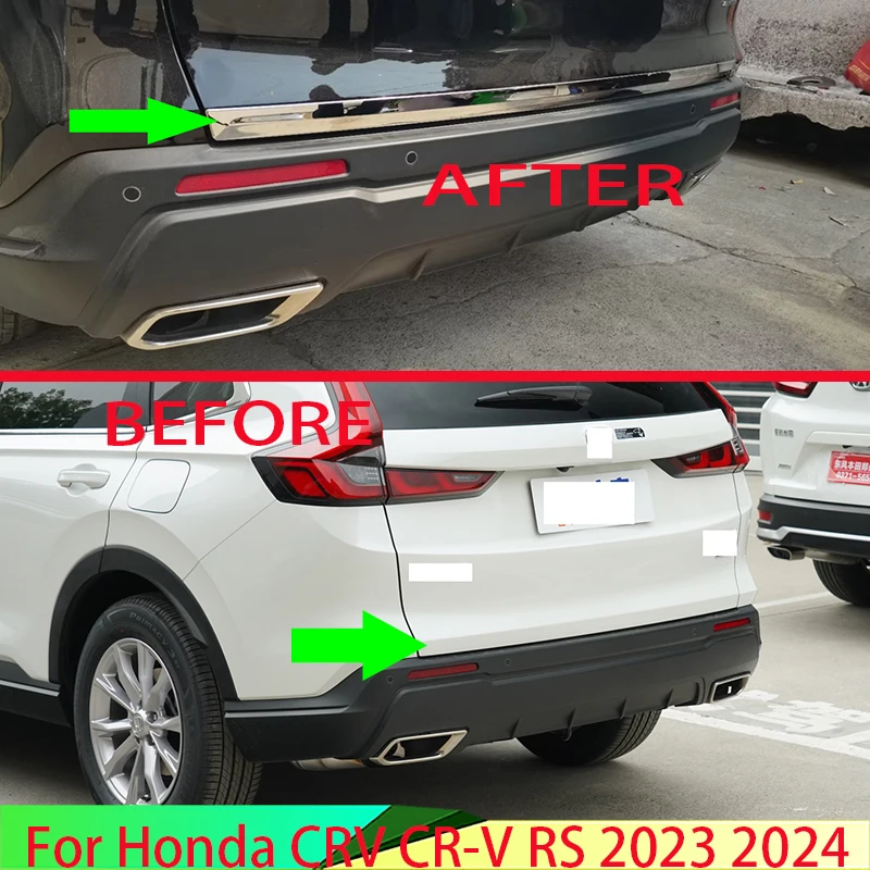 

Для Honda CRV CR-V RS 2023 2024 автомобильные аксессуары ABS Хромированная задняя дверь Крышка отделка задний багажник молдинг ободок Стайлинг