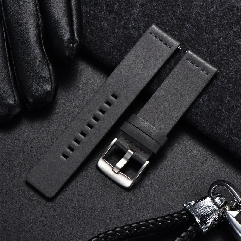 Ремешок кожаный быстросъемный для наручных часов повседневный мужской и женский