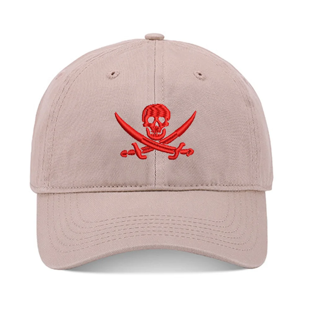 Lyprerazy Baseball Hat Pirate Skull Unisex Embroidery Cap Washed Cotton Embroidered Adjustable |