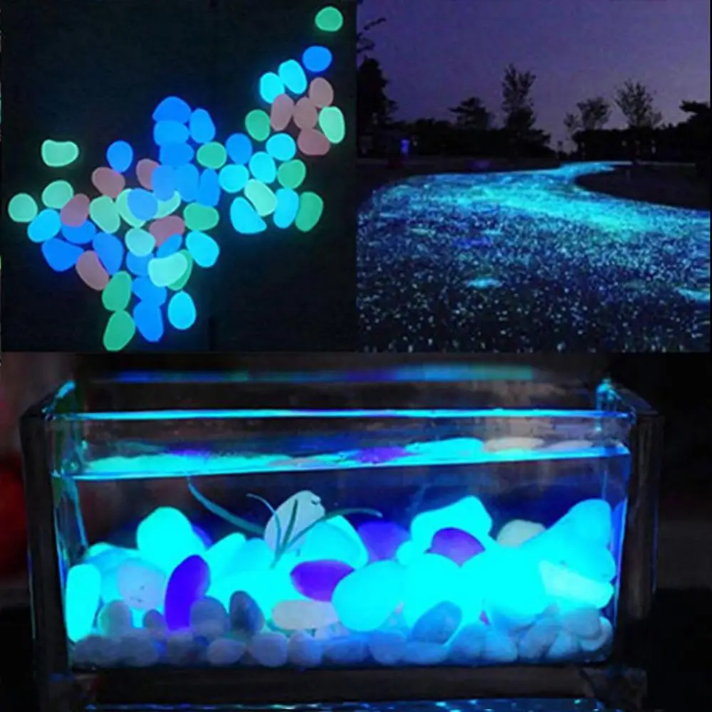 

Hot！10Pcs Luminous Glowing Artificial Stone Aquarium Fish Tank Bonsai Garden Decor