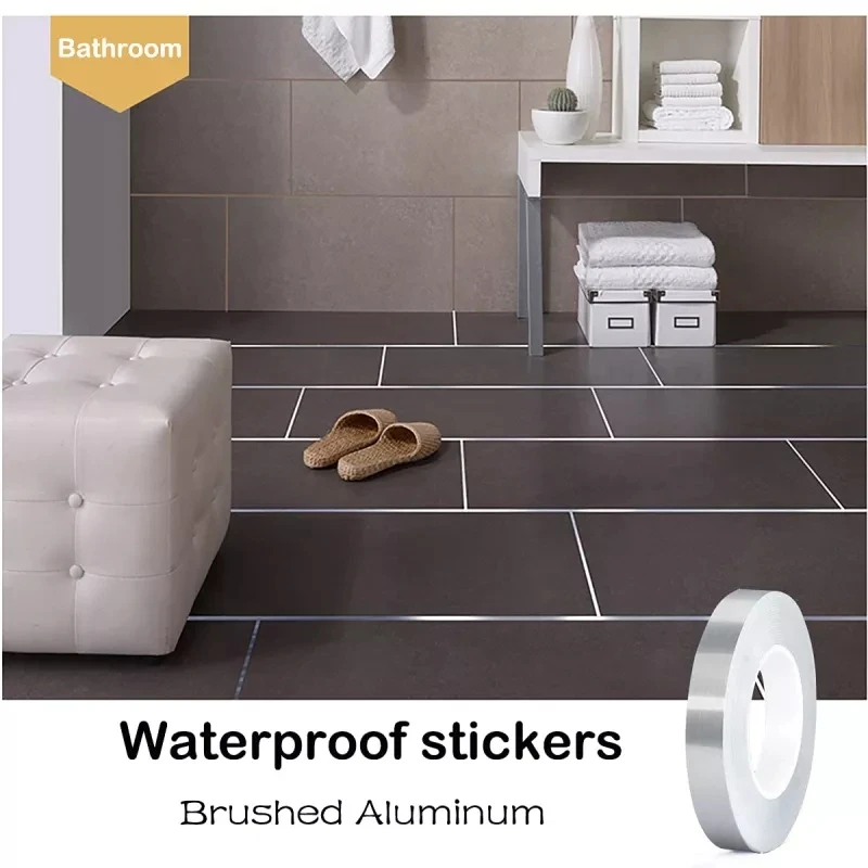 

Silver Self-adhesive Tile Gap Tape PVC Waterproof Floor Beauty Seam Stickers for Ceiling Furniture Decoration Stickers