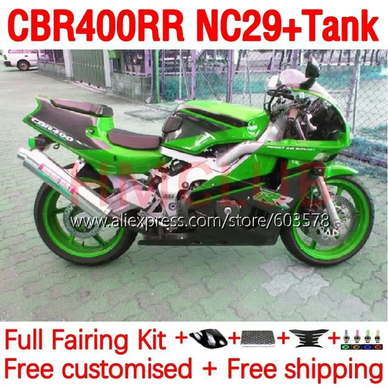 

+ Бак CBR400RR для HONDA NC29 CBR400 400 RR 400RR 94 95 96 97 98 99 1994 1995 1996 1997 1998 1999 обтекатель 198No.155 зеленый в наличии
