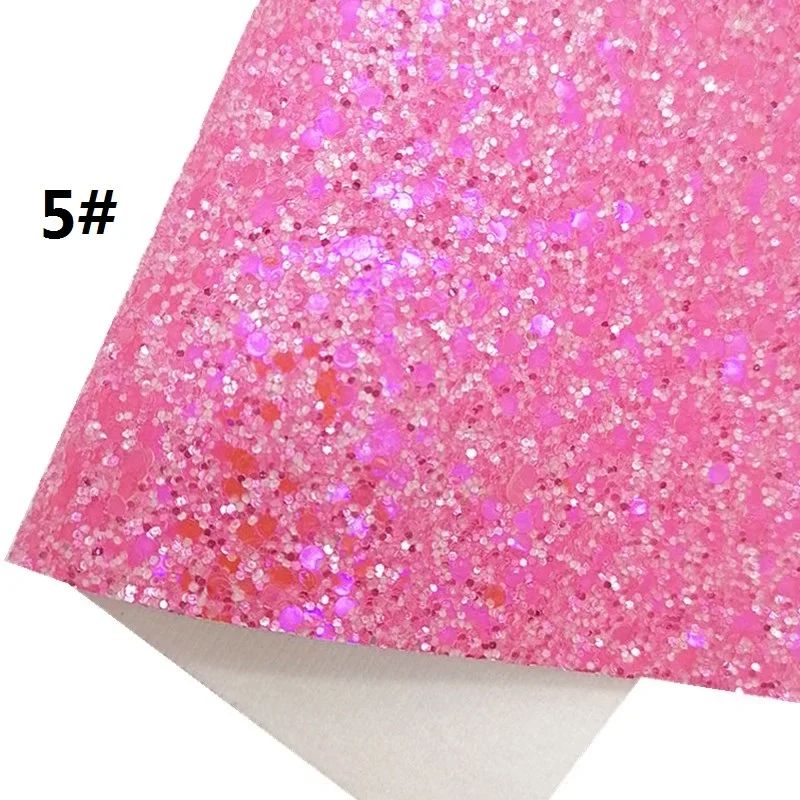 Pink Glitter Leather Sheets Sprinkles Custo Flowers Printed Faux DIY Craft Mini Rolls W046