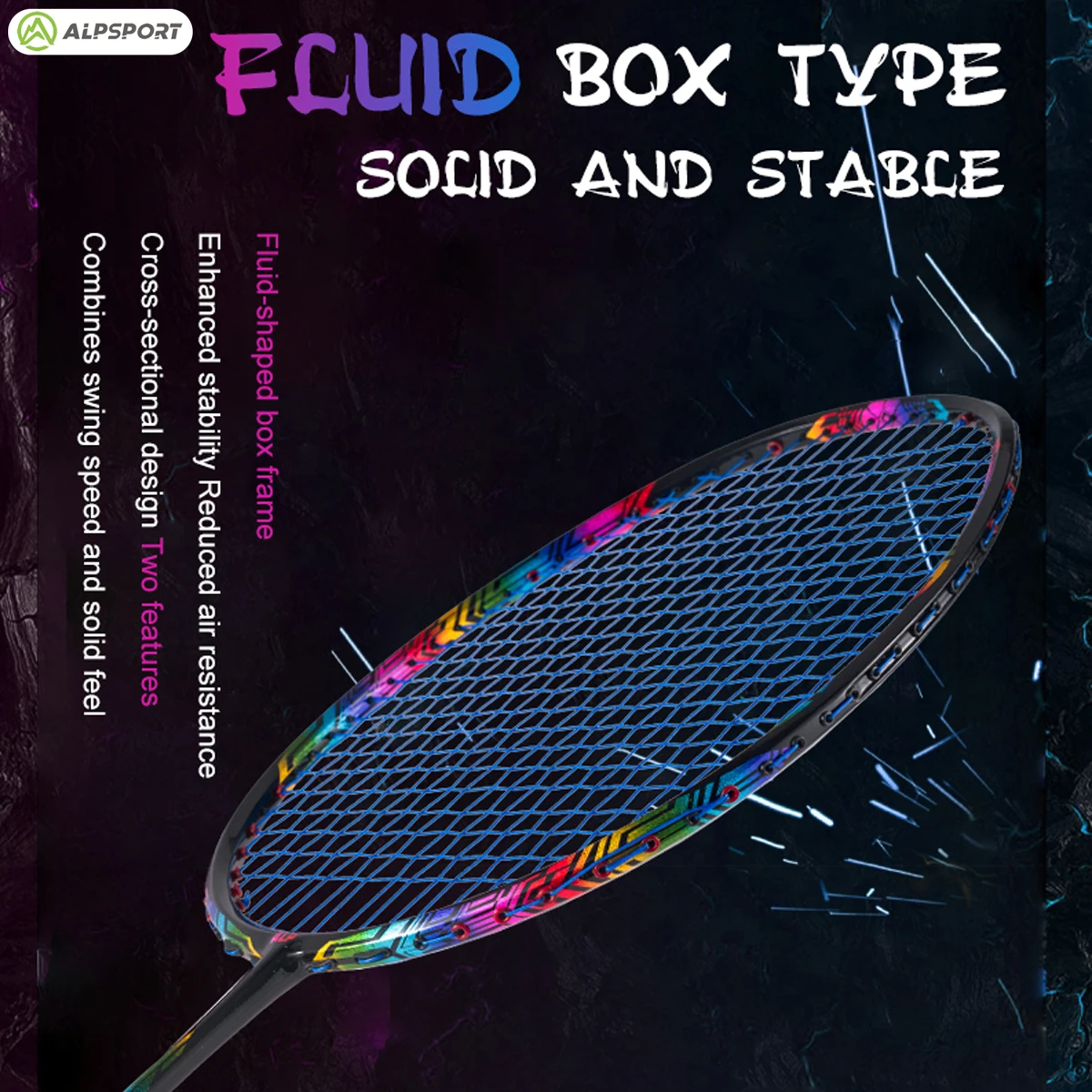 

ALP XC 4U 80g Max 32Lbs Цветная рама Dazzle Color Ultralight Strung 100% Full Carbon Fiber Raket Спортивная ракетка для бадминтона