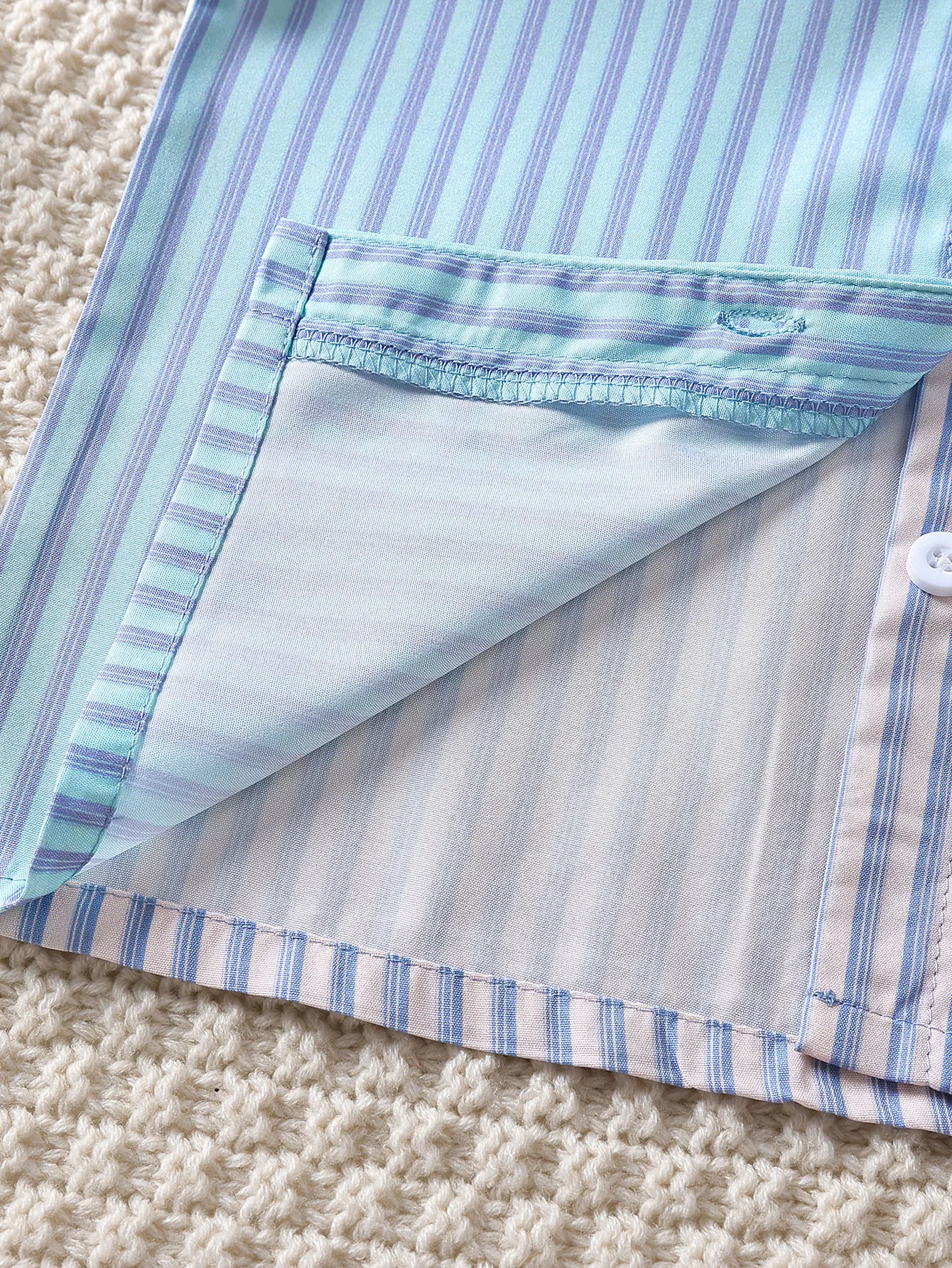 Летний комплект одежды для девочек. Повседневная полосатая рубашка из