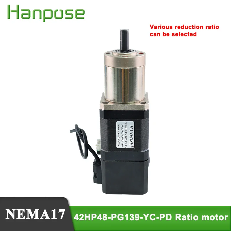 

1PCS 52N.cm Nema17 Permanent Magnet DC Motor Reduction Ratio 14-1 139-1 42HP48-PG139-YC-PD Deceleration With Brake Stepper Motor