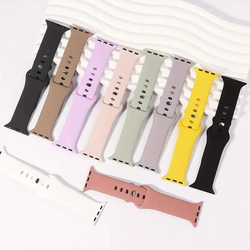 Ремешок силиконовый для Apple Watch Band 45 мм 44 49 41 40 38 4246 спортивный браслет correa iWatch series 10