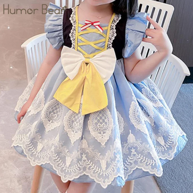

Humor Bear 2023 New Summer Flying Sleeve Princess Dress Lace Birthday Party Dress Girl Clothes Kid Clothes Children Dress