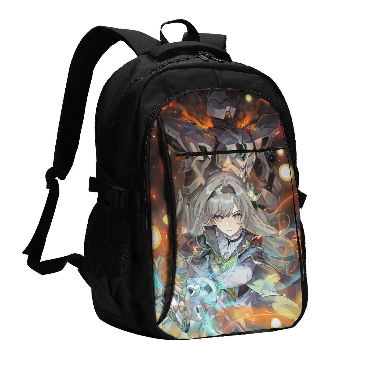 Дорожный рюкзак для ноутбука Honkai Star Rail Firefly деловой водостойкий с USB-портом
