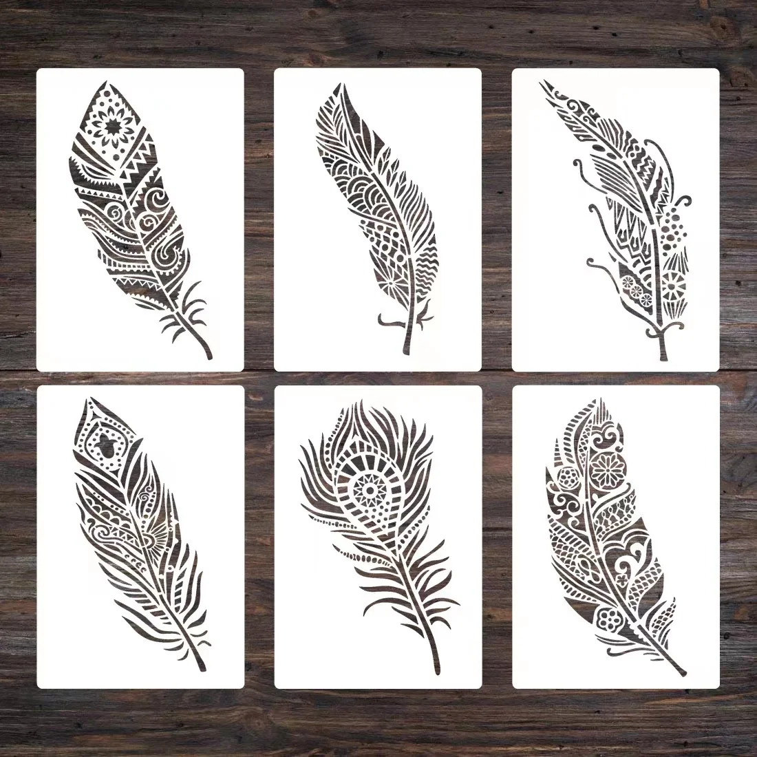 

6pcs/set DIY Craft Layering Stencils For Walls Painting Scrapbooking Stamping Stamp Album Decorative letter stencil 26*18cm