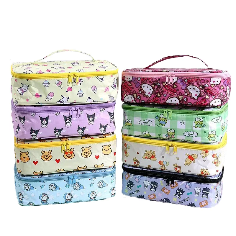 

Милые аниме кавайные Sanrios Hellokittys Kuromi Frog XO Pachacco Мультяшные сумки для ланча водонепроницаемые маслостойкие сумки для пикника