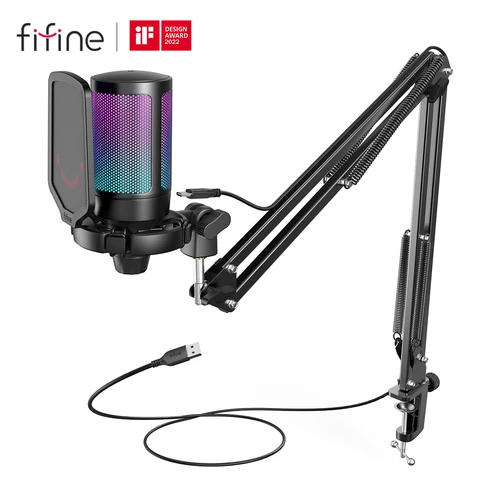 FIFINE A6T USB геймерский микрофон с регулируемым уровнем громкости — пример использования