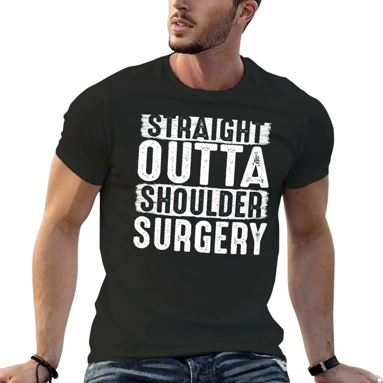 Футболка Straight Outta Shoulder Surgery забавная футболка милая одежда на заказ мужские