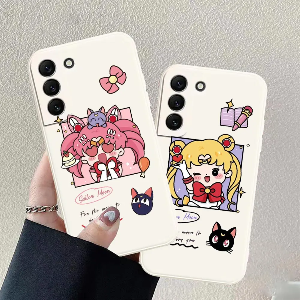 

S-Sailor Moon Tsukino Usagi Anime For Galaxy S23 Ultra 5G Case For Samsung Galaxy S22 S21 S20 Ultra FE S10 S10E S9 Lite Plus