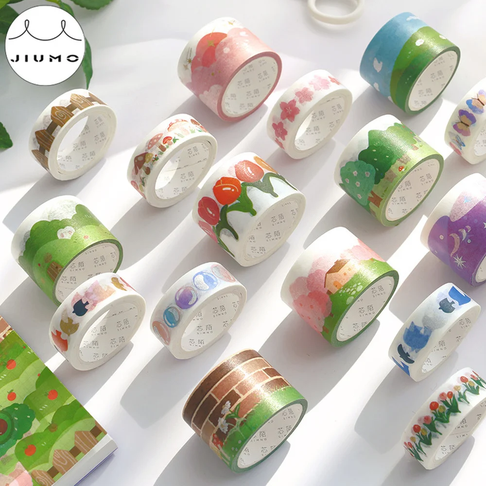 

JIUMO 9 Styles/2 Rolls Cute Combination Washi Tape Hand-painted Small Fresh Hand Account Decorative Material Sticker Tape