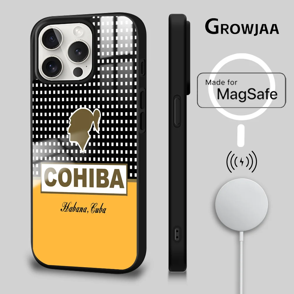 C-CohibaS Luxury Phone Case For iPhone 16 15 14 13 12 11 Pro Max Plus Mini Magsafe Mirror Wireless Magnetic Cover