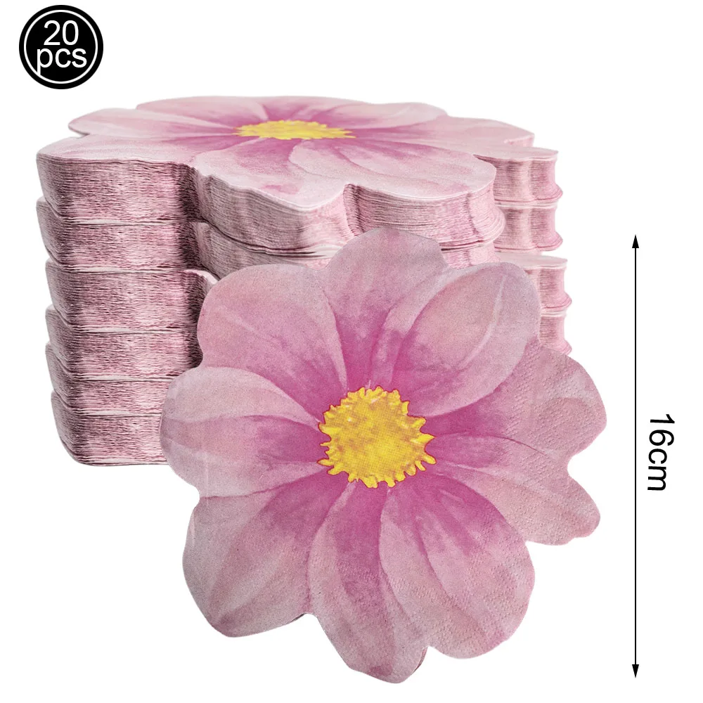 

Коктейльные салфетки PartiesTour с розовыми цветами