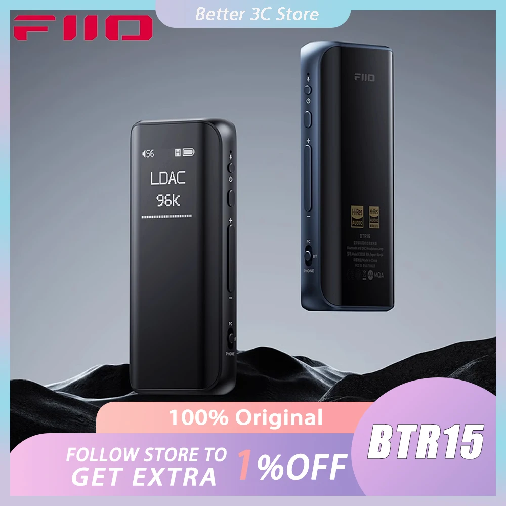 FiiO BTR15 Bluetooth 5 1 усилитель для наушников DSD256 приемник LDAC/aptX адаптивный с 3 мм/4 4 мм
